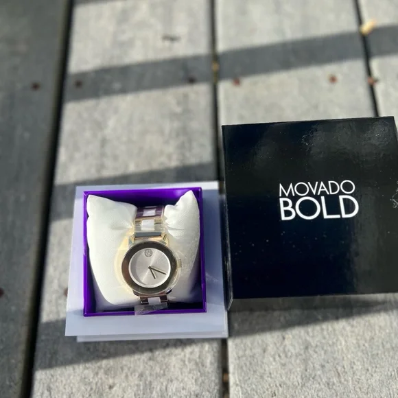 MOVADO BOLD CERAMIC CRYSTAL ACCENT BRACELET WATCH - Picture 15 of 15